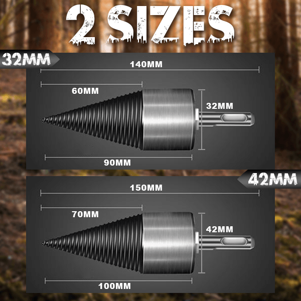 The professional solution for preparing firewood. This set of robust drill bits allows logs to be processed quickly.