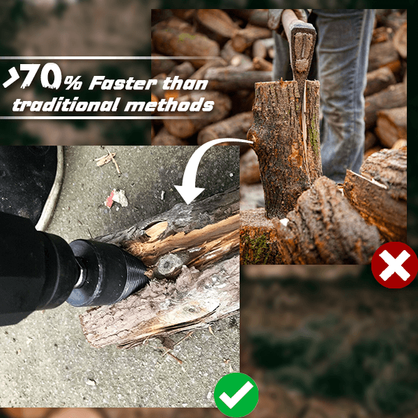 The professional solution for preparing firewood. This set of robust drill bits allows logs to be processed quickly.