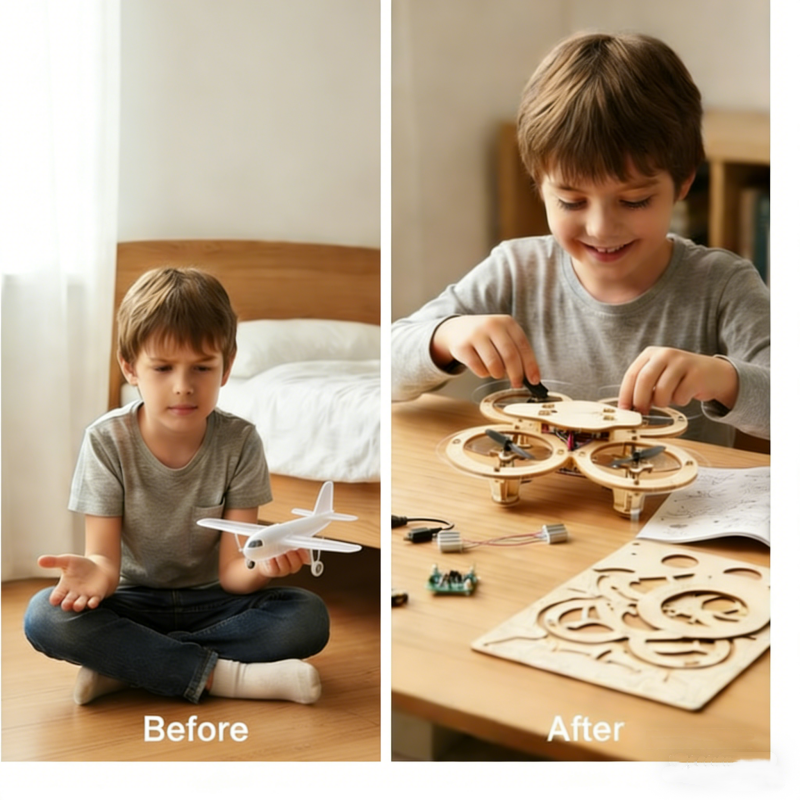 Kit de construction de drone en bois à monter soi-même pour enfants