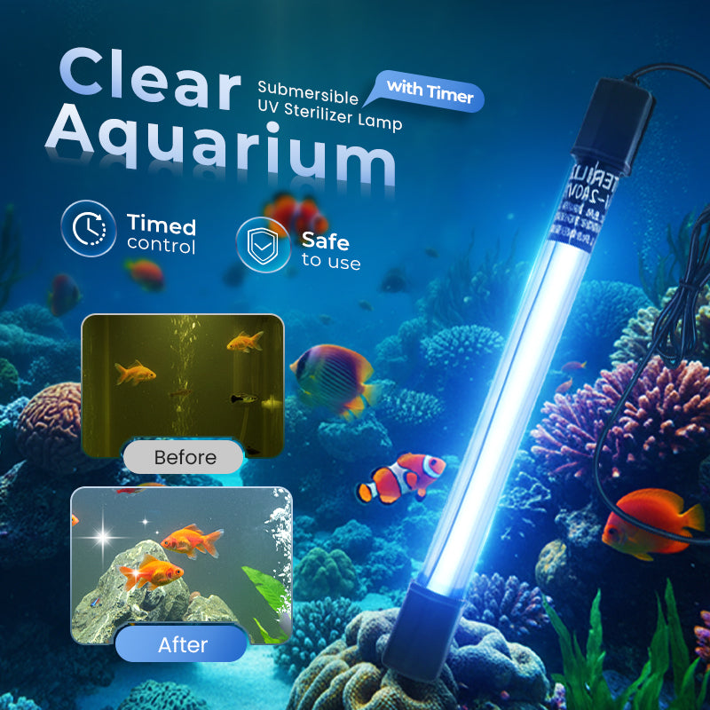 Lampe UV submersible stérilisante avec minuterie pour aquariums