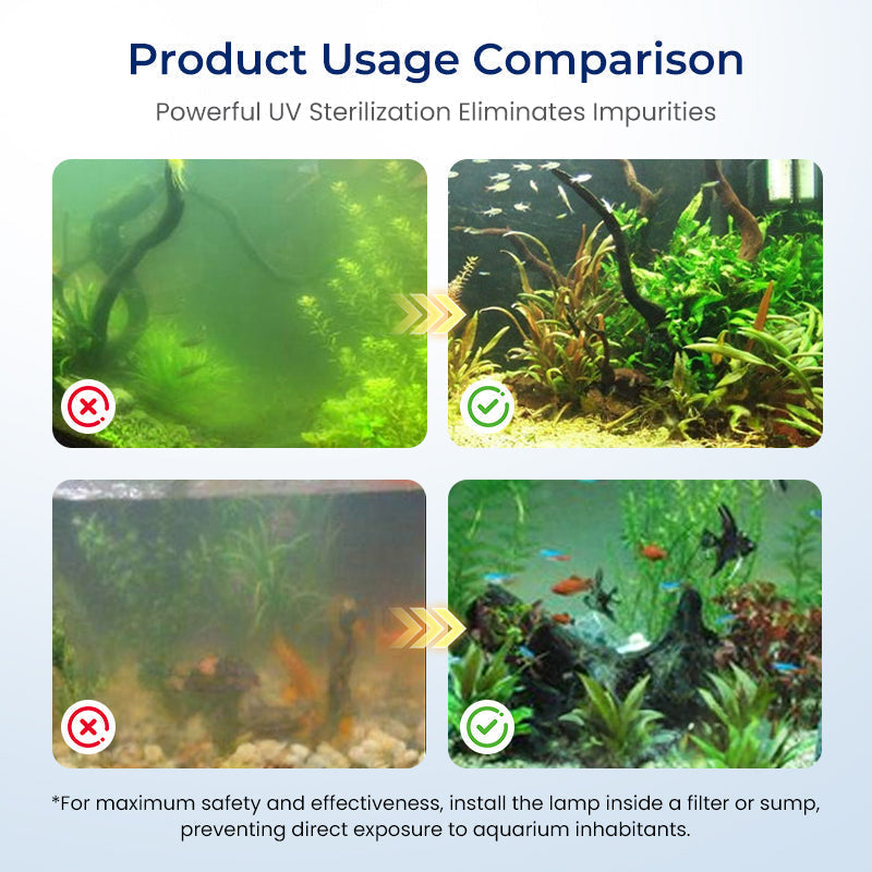 Lampe UV submersible stérilisante avec minuterie pour aquariums