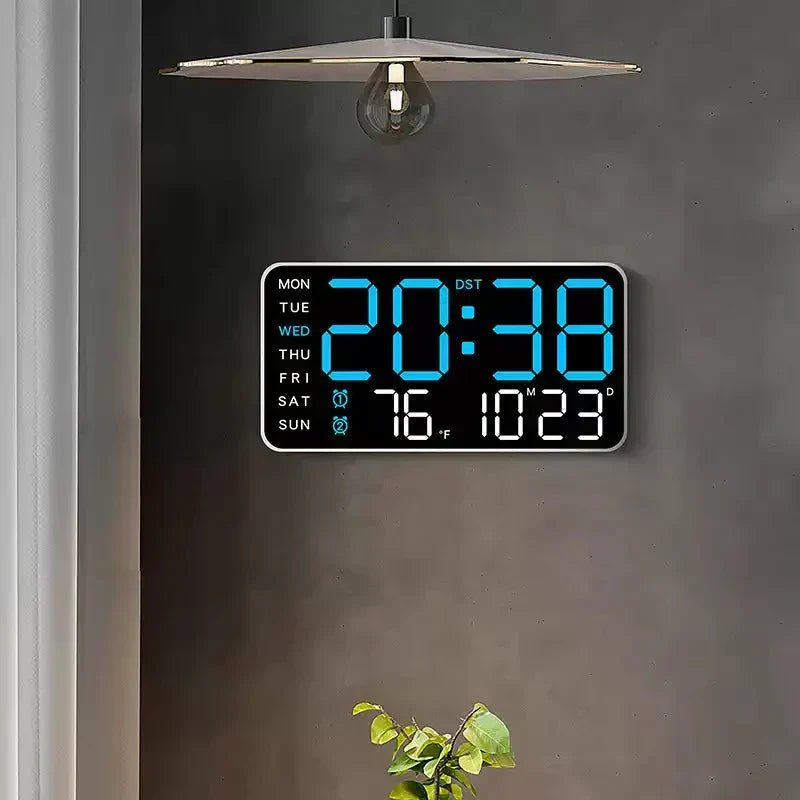 DE RDUCTION Horloge murale numérique LED décorative multifonctionnelle, l'horloge numérique sans limites pour la maison norvégienne moderne.