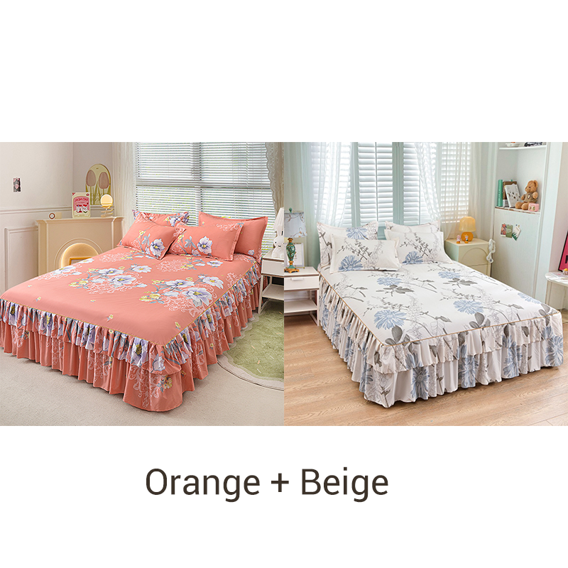 Ensemble de jupe de lit à volants 3 pièces de rduction