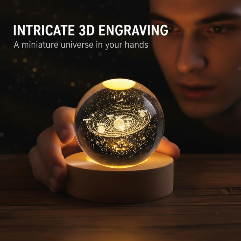 Engraved crystal night light