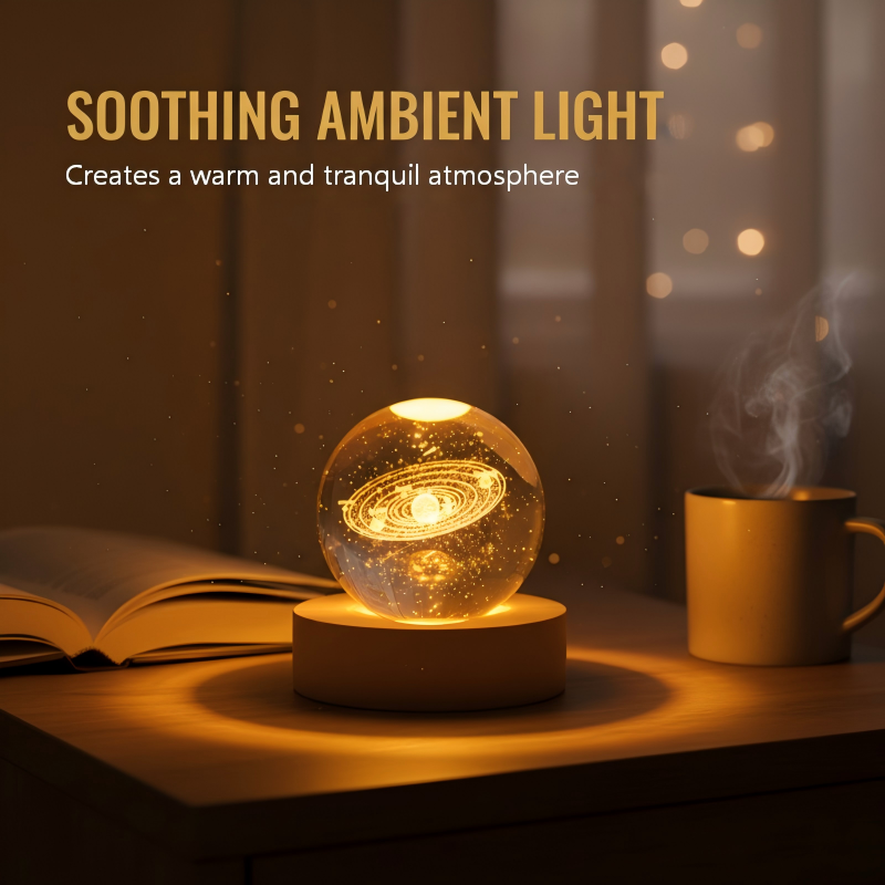 Engraved crystal night light
