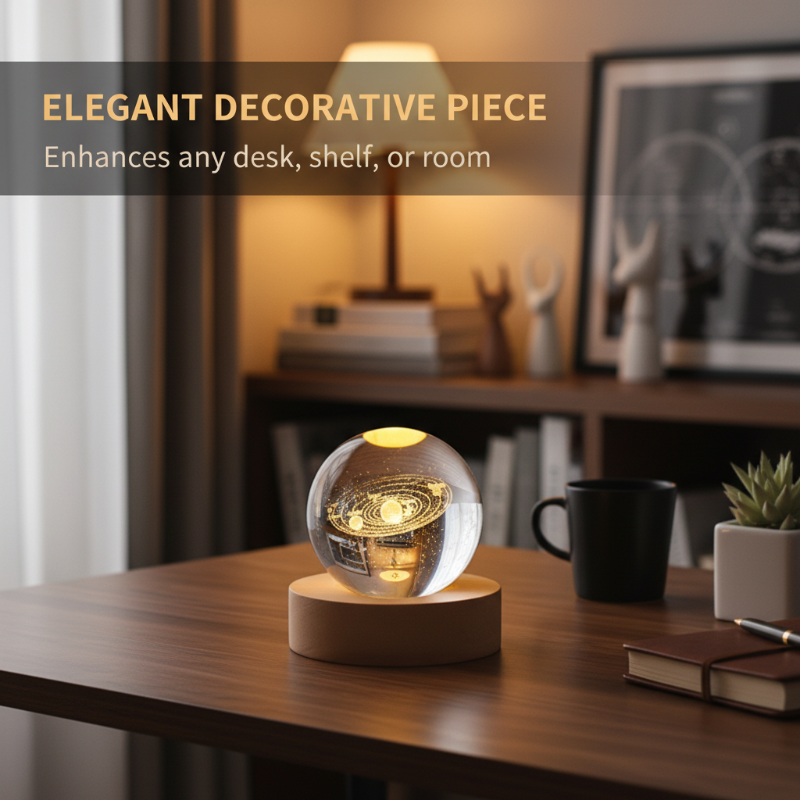 Engraved crystal night light