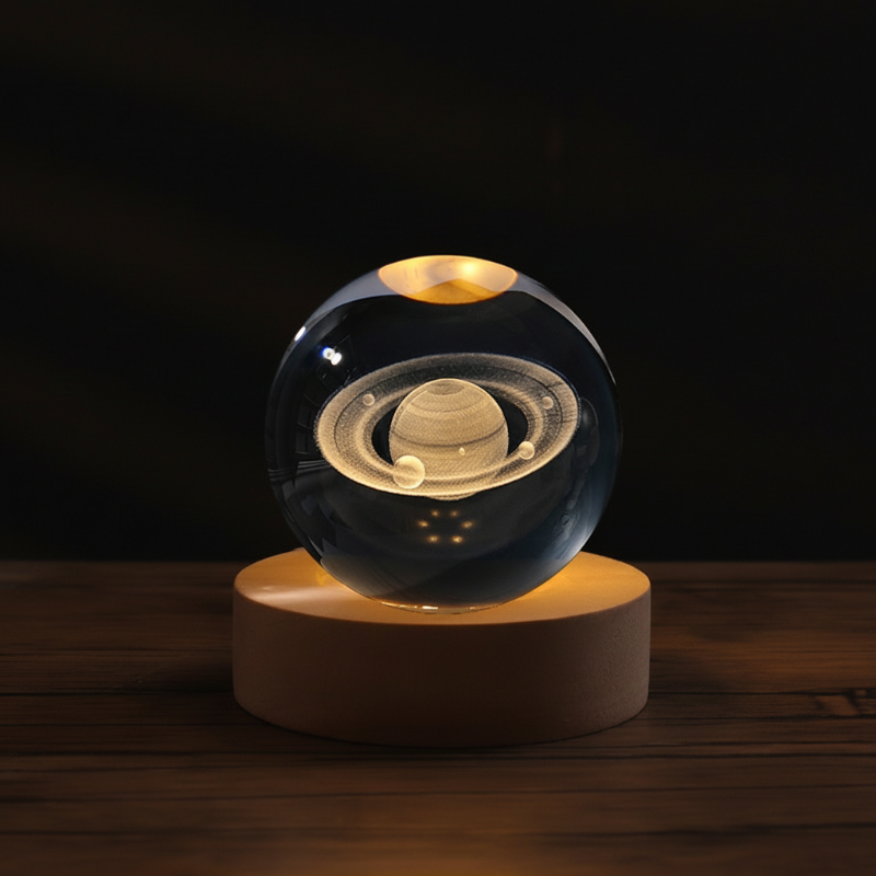 Engraved crystal night light