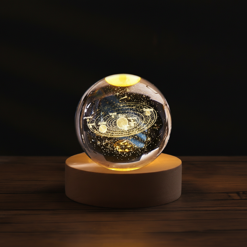 Engraved crystal night light