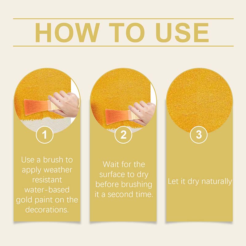 Peinture dorée à base d'eau, résistante aux intempéries