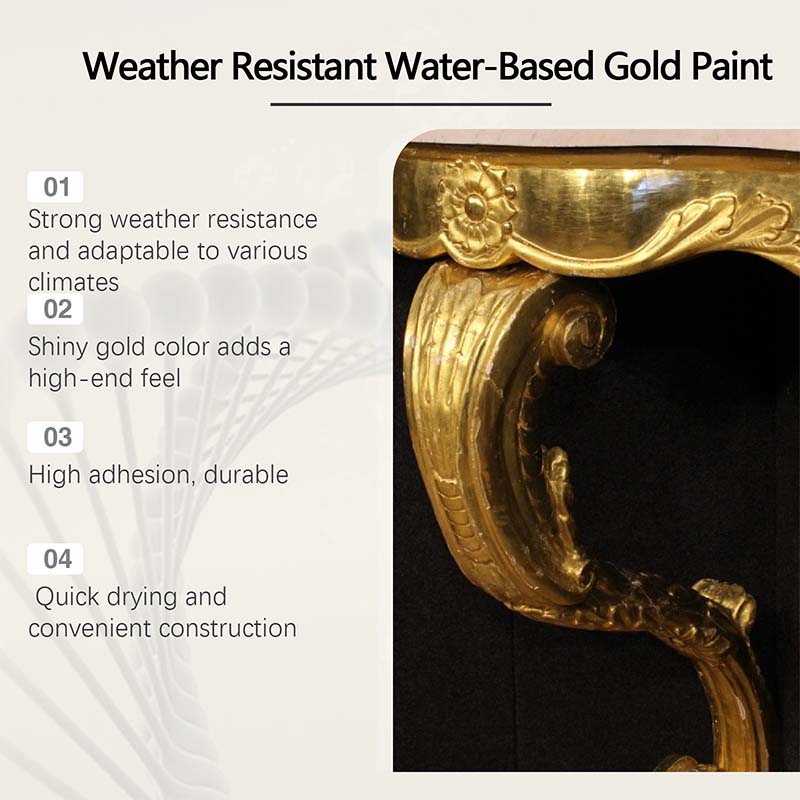 Peinture dorée à base d'eau, résistante aux intempéries