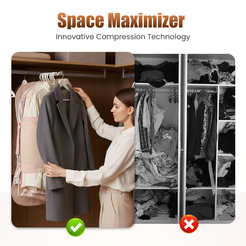Sac de rangement anti-poussière, housse de protection par compression pour vêtements, à placer dans les armoires