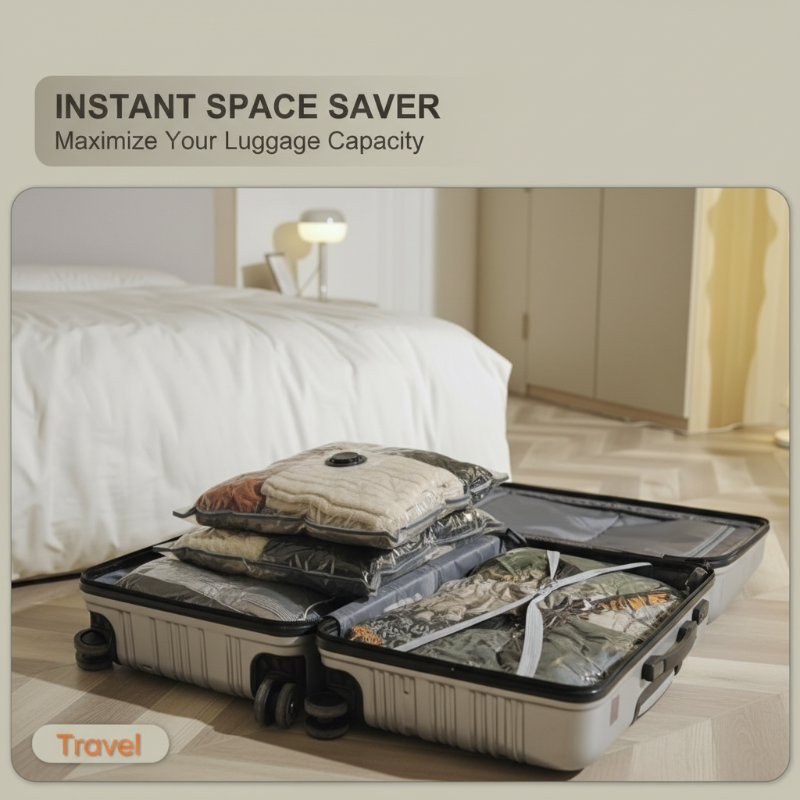 Ensemble de sacs de compression sous vide sans fil pour le voyage