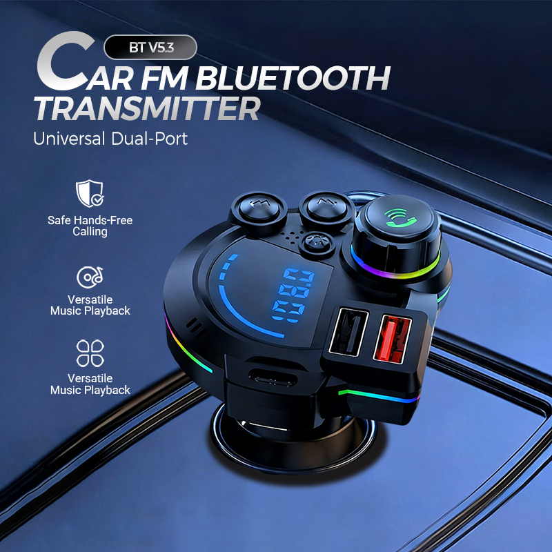 DE RÉDUCTION émetteur FM Bluetooth universel double port Musique sans fil, mains libres et double chargeur USB