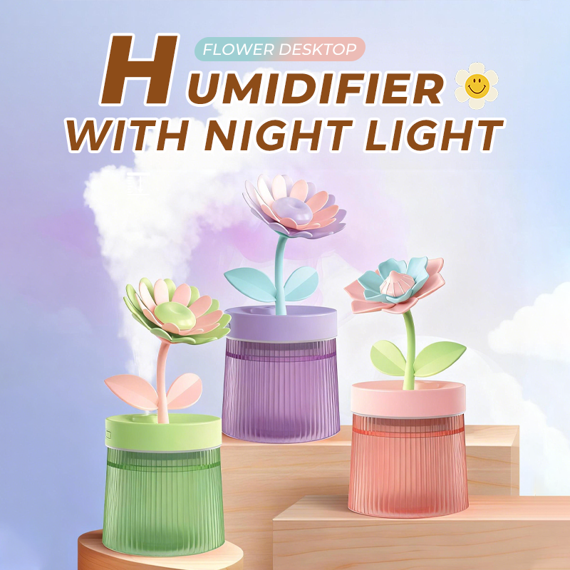 Personalize Your Mist & Mood Flower Humidifier with Dual Mist Mode & 7-Color Night Light