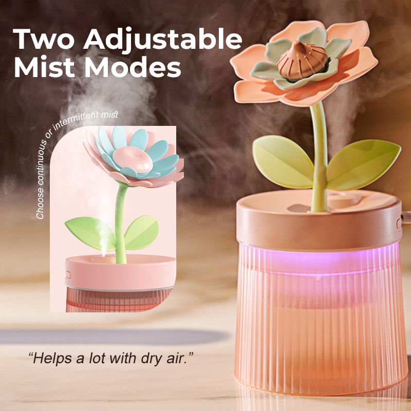 Personalize Your Mist & Mood Flower Humidifier with Dual Mist Mode & 7-Color Night Light