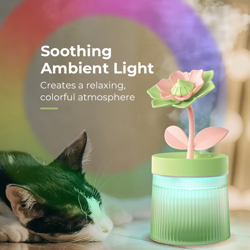 Personalize Your Mist & Mood Flower Humidifier with Dual Mist Mode & 7-Color Night Light
