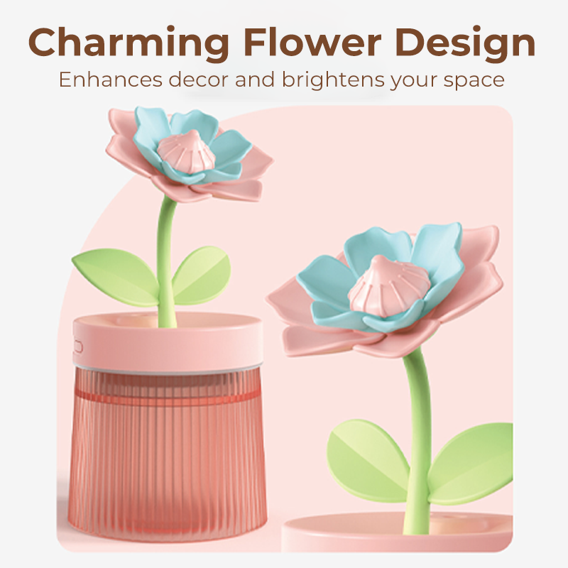 Personalize Your Mist & Mood Flower Humidifier with Dual Mist Mode & 7-Color Night Light