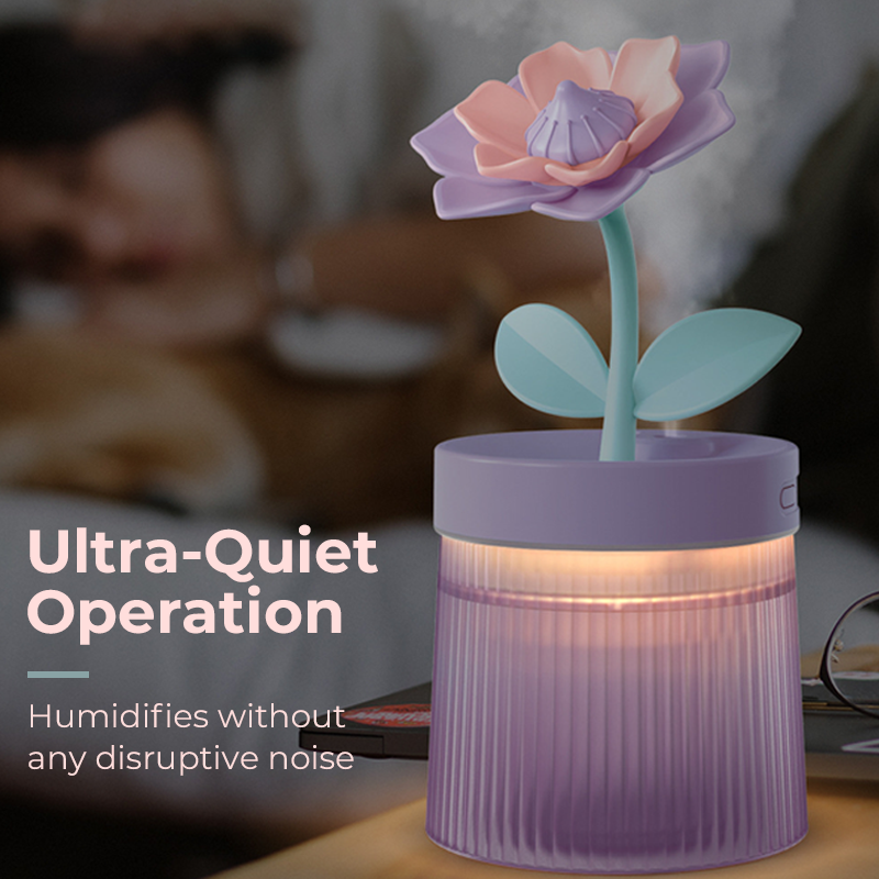 Personalize Your Mist & Mood Flower Humidifier with Dual Mist Mode & 7-Color Night Light