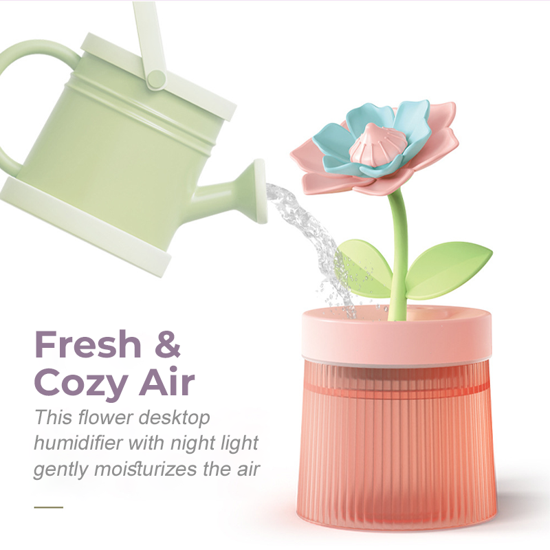 Personalize Your Mist & Mood Flower Humidifier with Dual Mist Mode & 7-Color Night Light