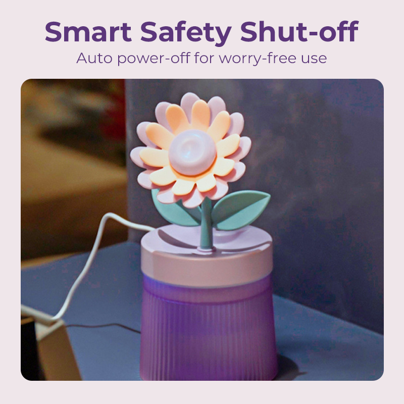 Personalize Your Mist & Mood Flower Humidifier with Dual Mist Mode & 7-Color Night Light