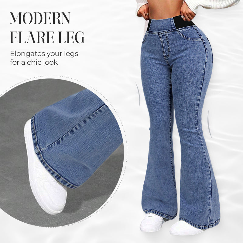 DE RDUCTION Jean Femme Taille Haute Stretch en Denim, Silhouette Allongée & Confort Absolu