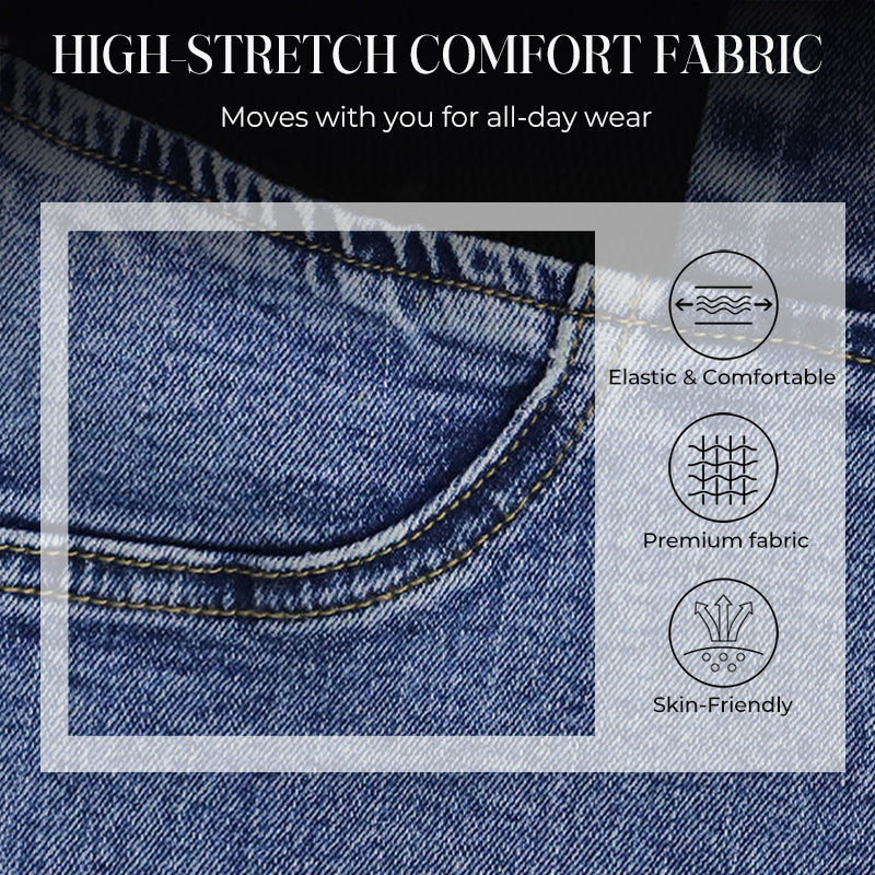 DE RDUCTION Jean Femme Taille Haute Stretch en Denim, Silhouette Allongée & Confort Absolu