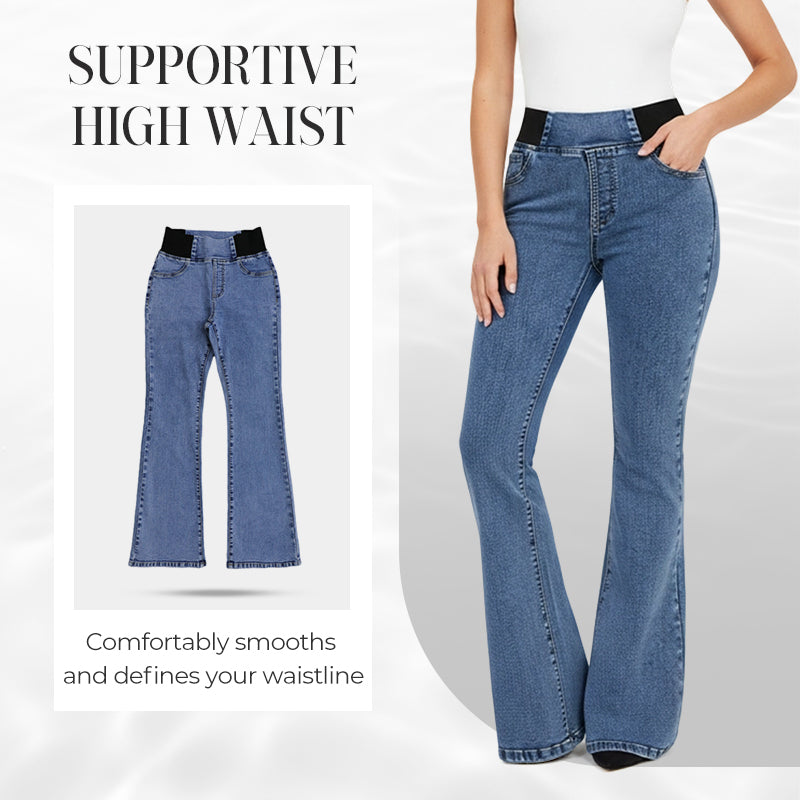 DE RDUCTION Jean Femme Taille Haute Stretch en Denim, Silhouette Allongée & Confort Absolu