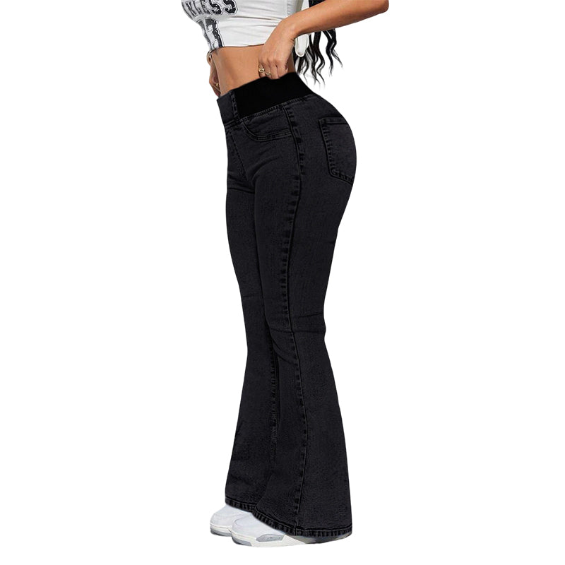 DE RDUCTION Jean Femme Taille Haute Stretch en Denim, Silhouette Allongée & Confort Absolu