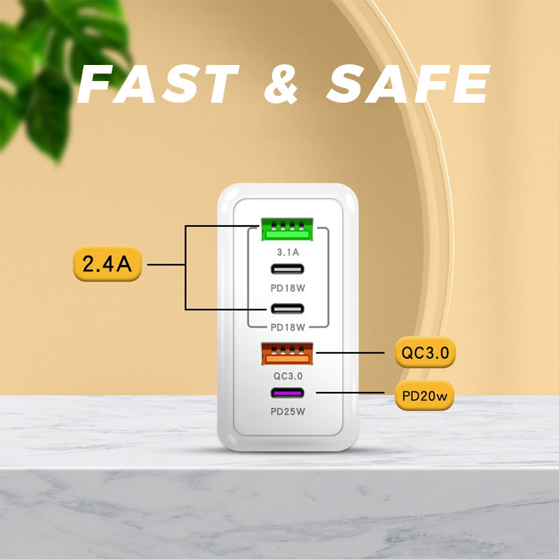 Chargeur rapide 120 W à 5 ports