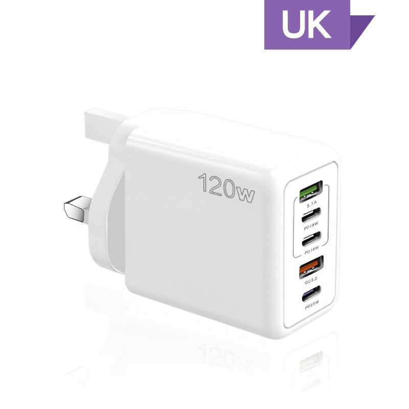 Chargeur rapide 120 W à 5 ports