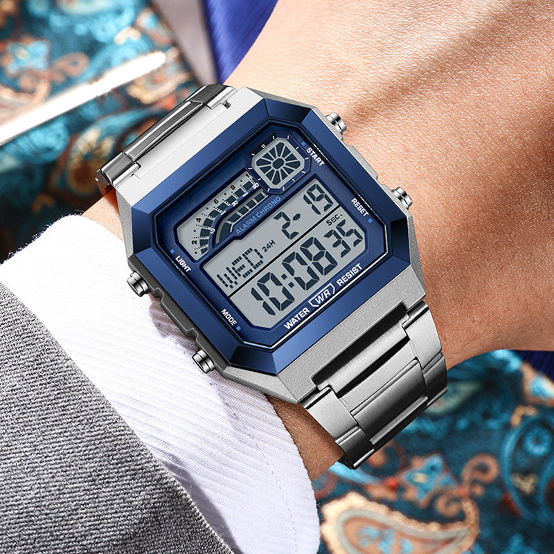 DE RDUCTION Montre numérique unisexe avec écran carré, affichage lumineux, étanche jusqu'à 50 mètres et bracelet léger et résistant