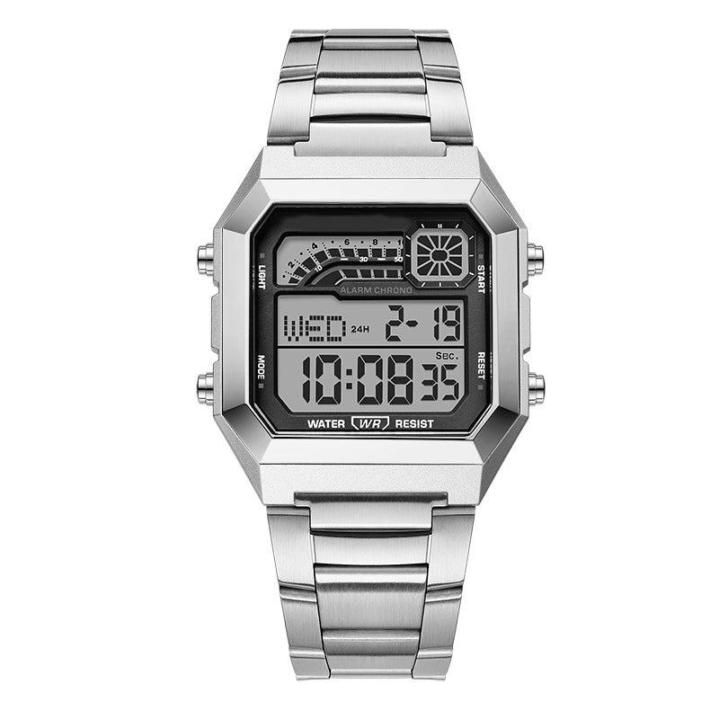 DE RDUCTION Montre numérique unisexe avec écran carré, affichage lumineux, étanche jusqu'à 50 mètres et bracelet léger et résistant