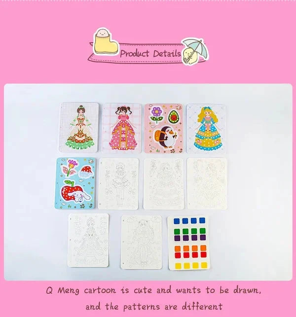Cahier de dessin créatif à la main avec autocollants