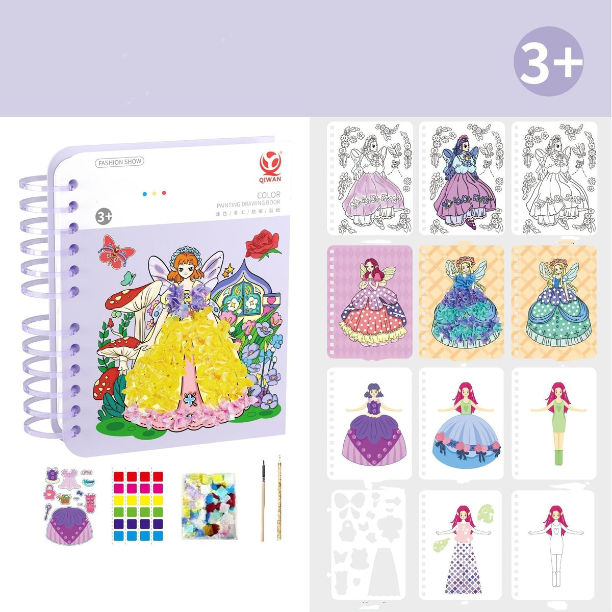 Cahier de dessin créatif à la main avec autocollants
