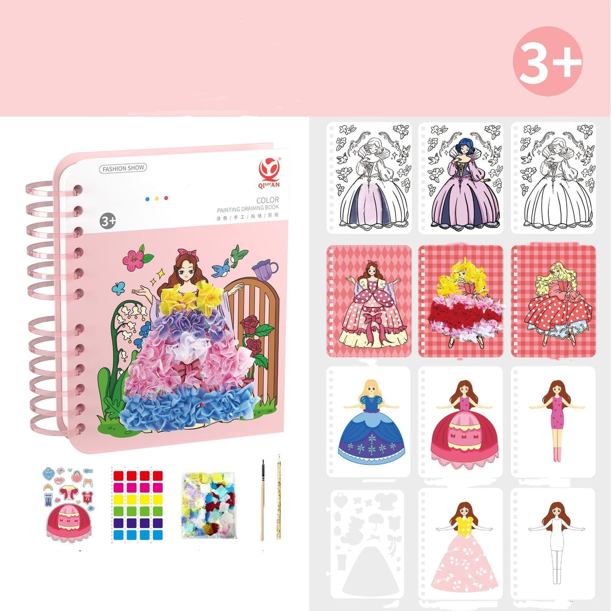 Cahier de dessin créatif à la main avec autocollants