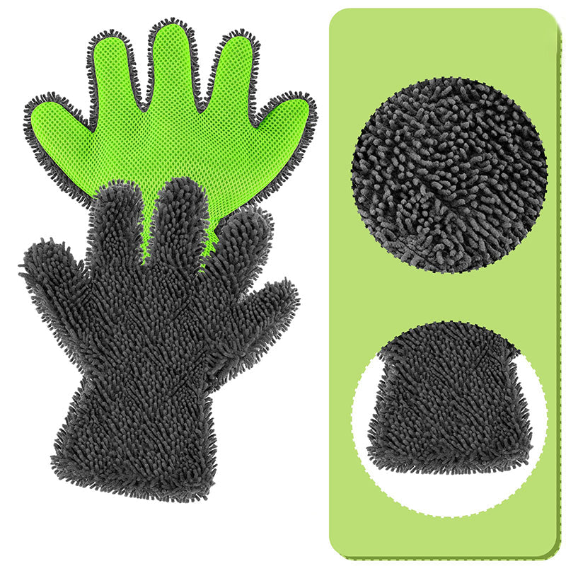 Gants de lavage double face cinq doigts
