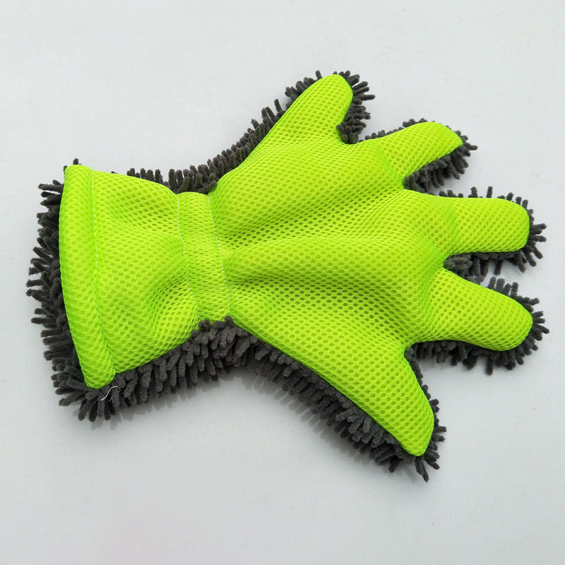 Gants de lavage double face cinq doigts