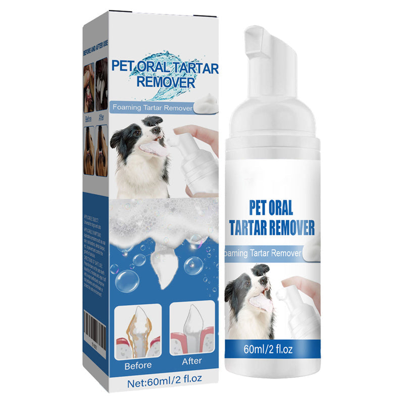 Mousse détartrante pour l'hygiène bucco-dentaire des animaux