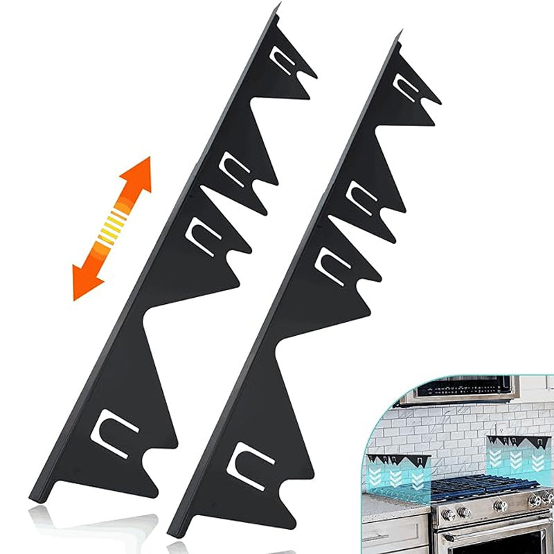 Adjustable stainless steel protection for the gap between the stove edge and the countertop