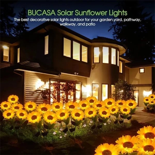DE RÉDUCTION Lampes solaires tournesol étanches Pétales réalistes, indice de protection IP65 et allumage automatique 8-12 h
