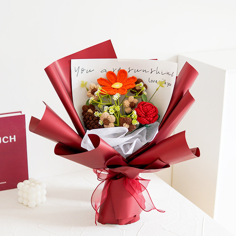 RÉDUCTION Bouquet de fleurs délicates au crochet fait main Design réaliste, durable et parfait pour la décoration intérieure ou comme cadeau