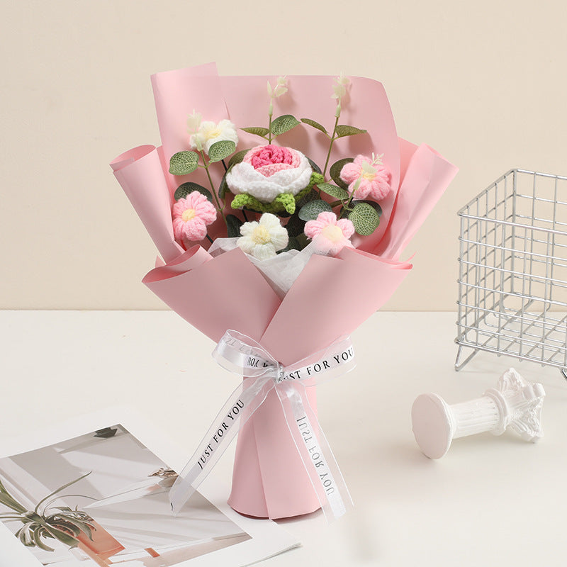 RÉDUCTION Bouquet de fleurs délicates au crochet fait main Design réaliste, durable et parfait pour la décoration intérieure ou comme cadeau