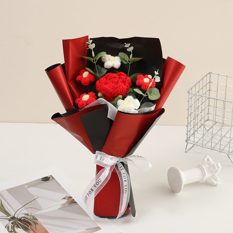 RÉDUCTION Bouquet de fleurs délicates au crochet fait main Design réaliste, durable et parfait pour la décoration intérieure ou comme cadeau
