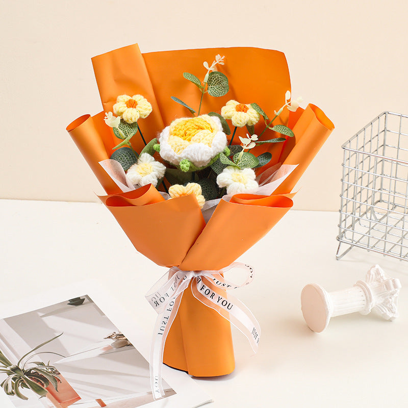 RÉDUCTION Bouquet de fleurs délicates au crochet fait main Design réaliste, durable et parfait pour la décoration intérieure ou comme cadeau