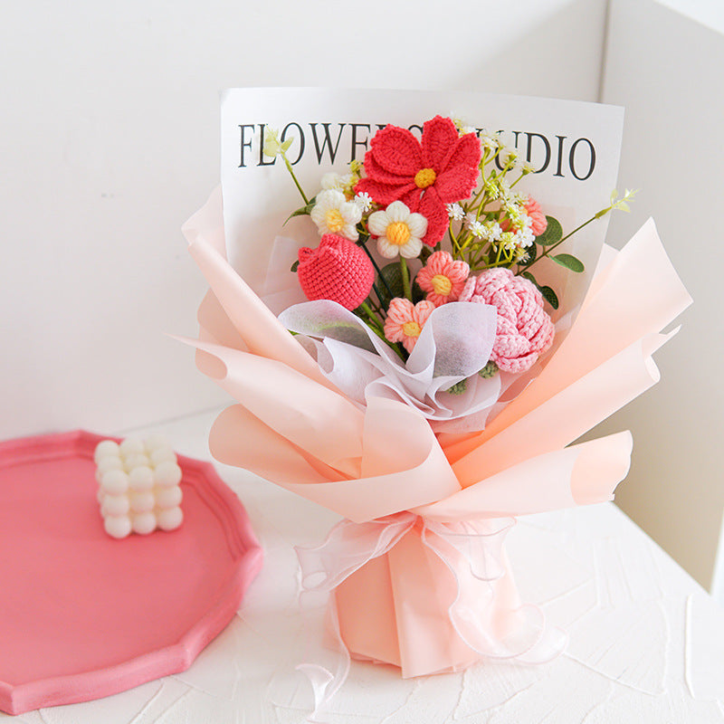 RÉDUCTION Bouquet de fleurs délicates au crochet fait main Design réaliste, durable et parfait pour la décoration intérieure ou comme cadeau