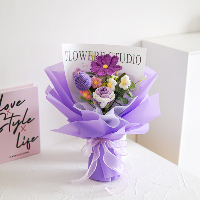 RÉDUCTION Bouquet de fleurs délicates au crochet fait main Design réaliste, durable et parfait pour la décoration intérieure ou comme cadeau