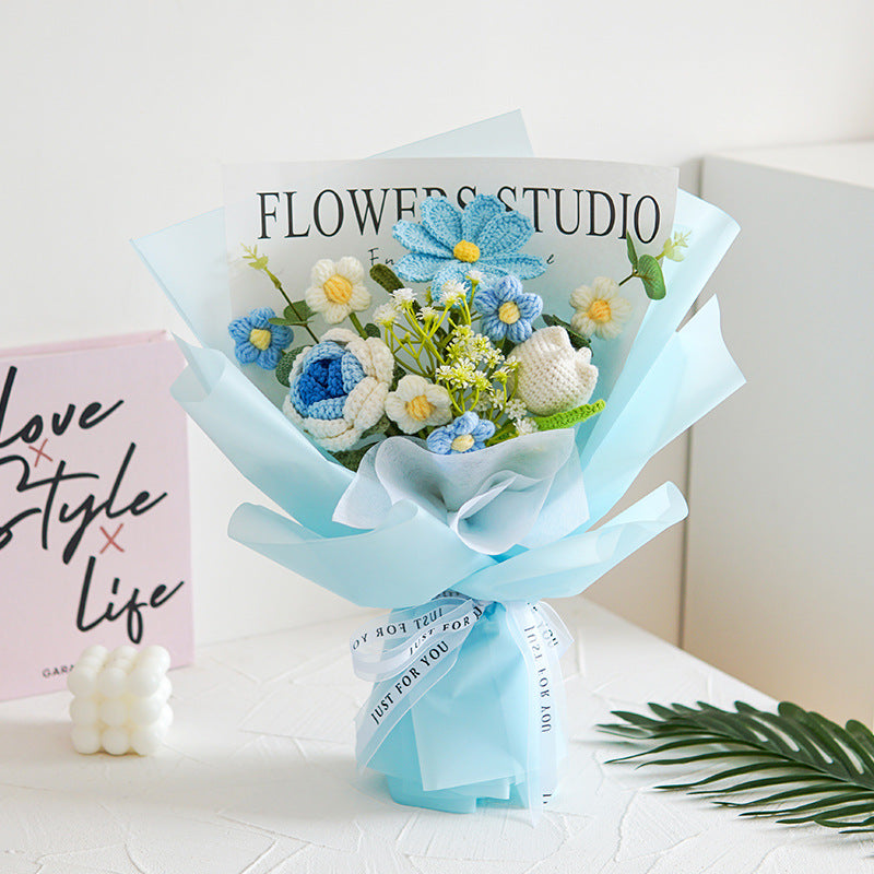 RÉDUCTION Bouquet de fleurs délicates au crochet fait main Design réaliste, durable et parfait pour la décoration intérieure ou comme cadeau