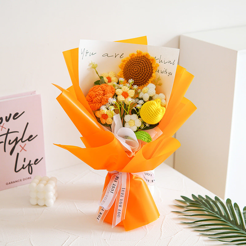 RÉDUCTION Bouquet de fleurs délicates au crochet fait main Design réaliste, durable et parfait pour la décoration intérieure ou comme cadeau