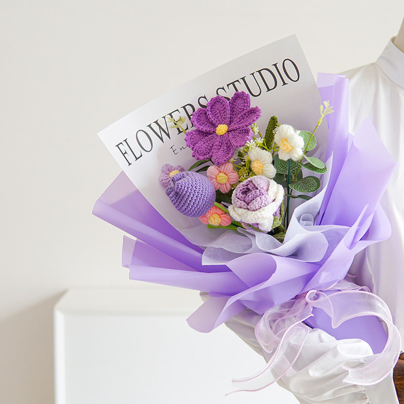 RÉDUCTION Bouquet de fleurs délicates au crochet fait main Design réaliste, durable et parfait pour la décoration intérieure ou comme cadeau