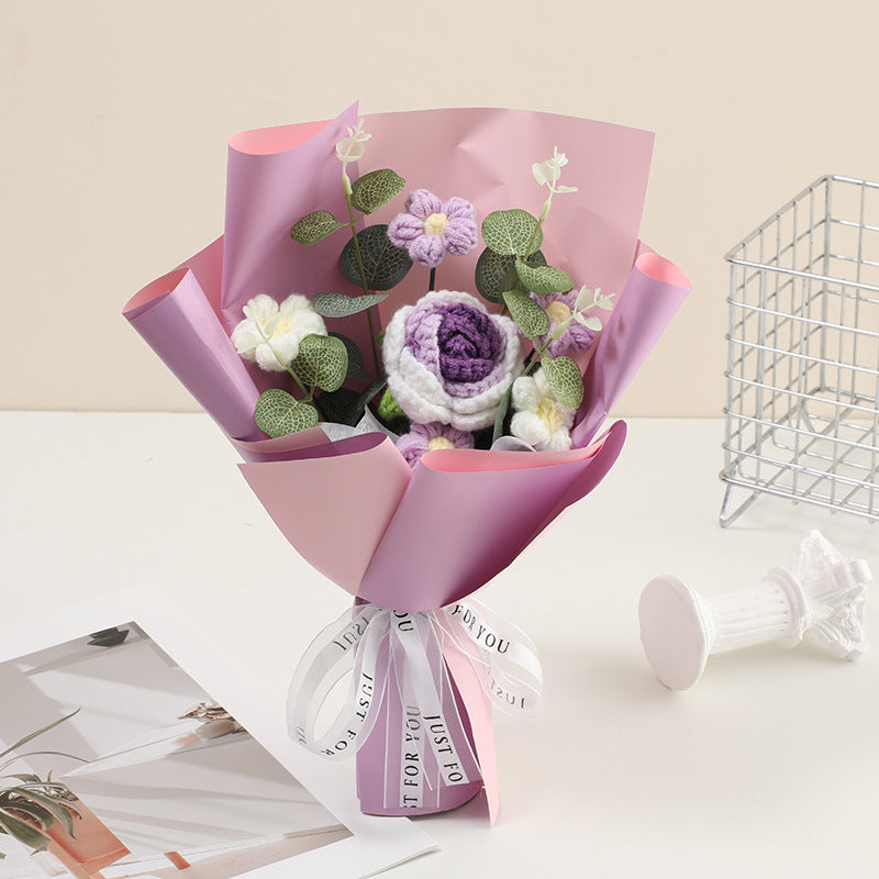 RÉDUCTION Bouquet de fleurs délicates au crochet fait main Design réaliste, durable et parfait pour la décoration intérieure ou comme cadeau